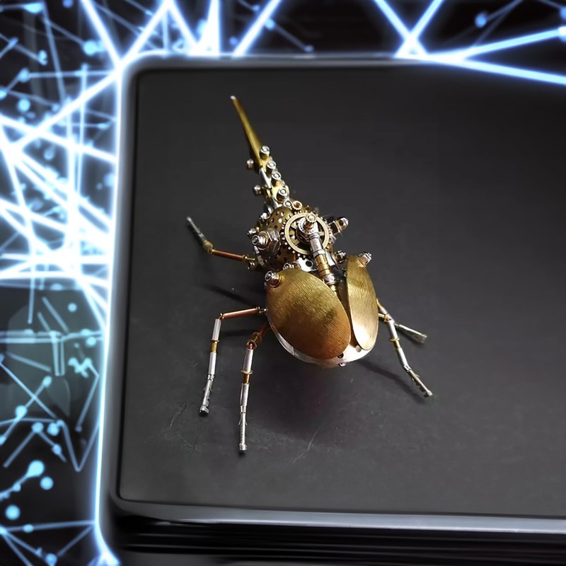3D Metal Puzzles, Steampunk Bug Sculpture Hercules Beetle Mechanical Insects