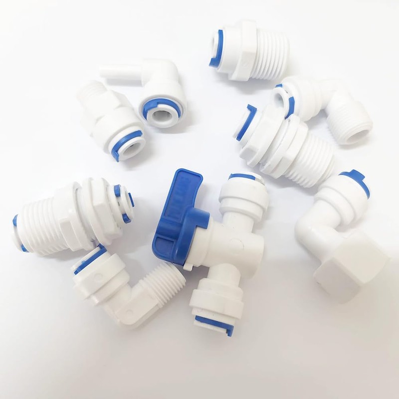 YZMSZ 1/4" O.D. Tube Fitting Blue Locking Clip Clamps for