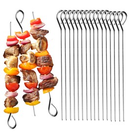 20 Pcs 7.87"/20cm Stainless Steel Metal Skewers, Reusable Kebab Skewers for Grilling,Air Fryer,Party,Grilling, Oven, Turkey Kebabs and Outdoor Barbecues