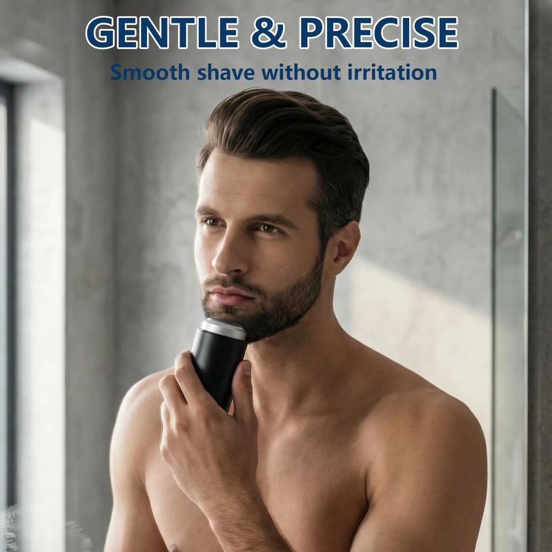 Mini Electric Shaver for Men, Cordless Foil Razor, Wet Dry