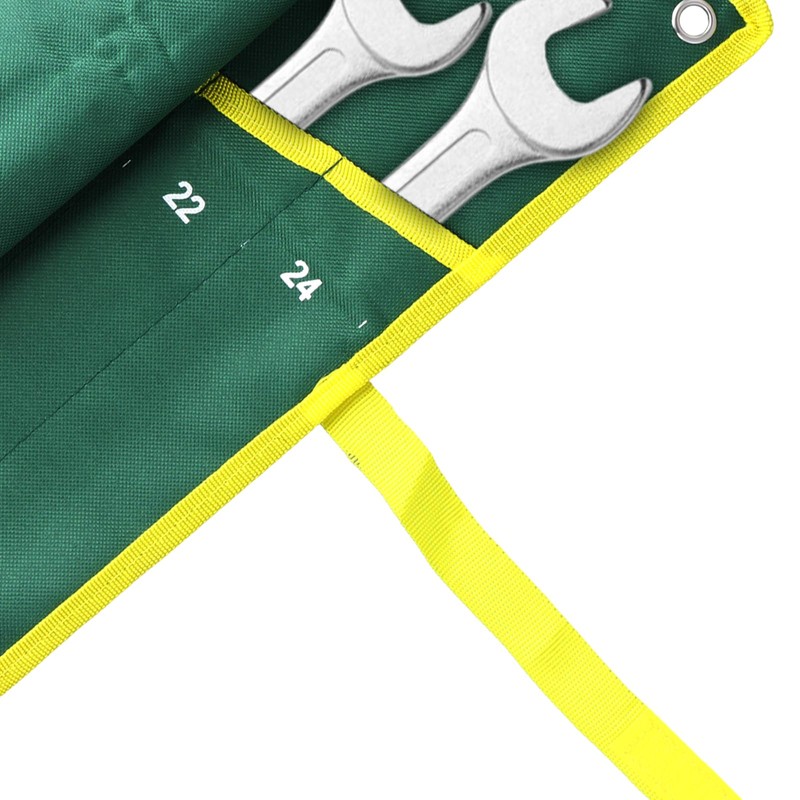 Emperoch 14 Pockets Roll Up Tools Bag, Green Canvas Wrench