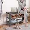 Julimoon 3-Tier Shoe Bench - Retro Metal Shoe Storage with
