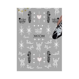 Valentine's Day Heart Nail Sticker Love Lock Key Star Wing Flower Gold and Silver S8Cs 060 Nail Wraps Art Stickers Manicure Supplies for Women for Home Nails Full Long Lasting Easy Apply and Remove