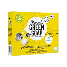 Marcel's Green Soap - All-in-One Dishwasher Tablets - Dishwasher Tablets - Dishwasher - Microplastic-Free Formula - Vegan - EU Ecolabel Certified - Pack of 25