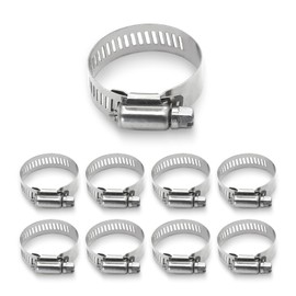 9 PCS Car Stainless Steel Hose Clamps, Small Metal Hose Clamps Set, Adjustable Automotive Gear Hose Clamp Kit for Pipe, Dryer Repair, Tubing (Silver #1~1/2" - 2~1/2")