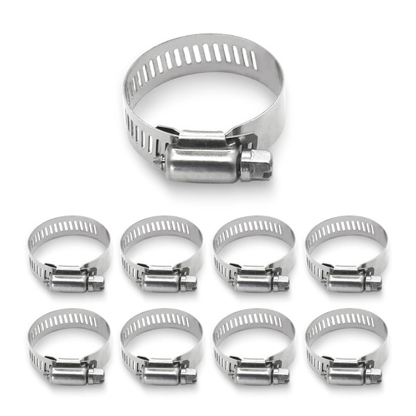 9 PCS Car Stainless Steel Hose Clamps, Small Metal Hose