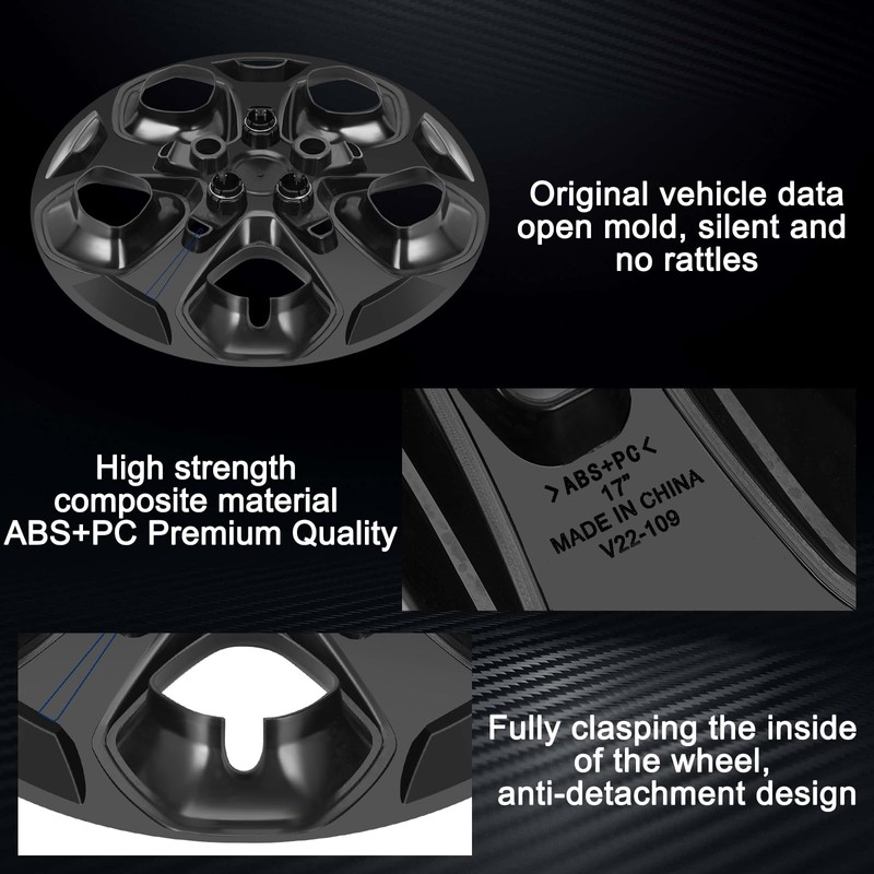 TULALUX Wheel Hubcaps Compatible with Ford Fusion 2010 2011 2012;