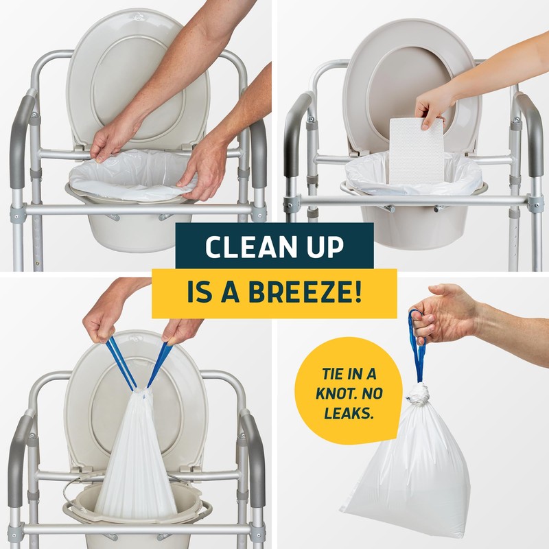 Lunderg Commode Liners with Absorbent Pads - Lemon Scent Medical