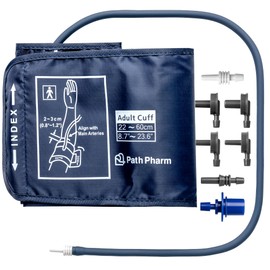 Path Pharm Blood Pressure Cuff - Premium Blood Pressure Monitor Cuff Compatible with Omron - 22-60cm Adjustable Replacement Cuff with 7 Connectors - Easy to Install Fan Shaped BP Monitor Arm Cuff for Adults