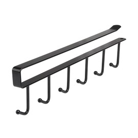 HIGHROCK Kitchen Utensil Hanger, Kitchen Hooks Rack, Under Cabinet Kitchen Utensil Hooks, No Drilling Hooks for Kitchen (Black)