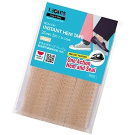LEONIS Polyester Iron-On Hem Clothing Tape 1inch x 5.5yd (25mm x 5m) Beige [ 78022 ]