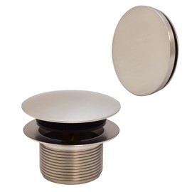 Westbrass A398RK-20 1-1/2" NPSM Coarse Thread Mushroom Tip-Toe Bathtub Drain Stopper with Illusionary Overflow Faceplate, Stainless Steel