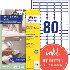 Avery Zweckform L4732REV Removable A4 Universal Labels 2,000 Labels 35.6 x 16.9 mm – White