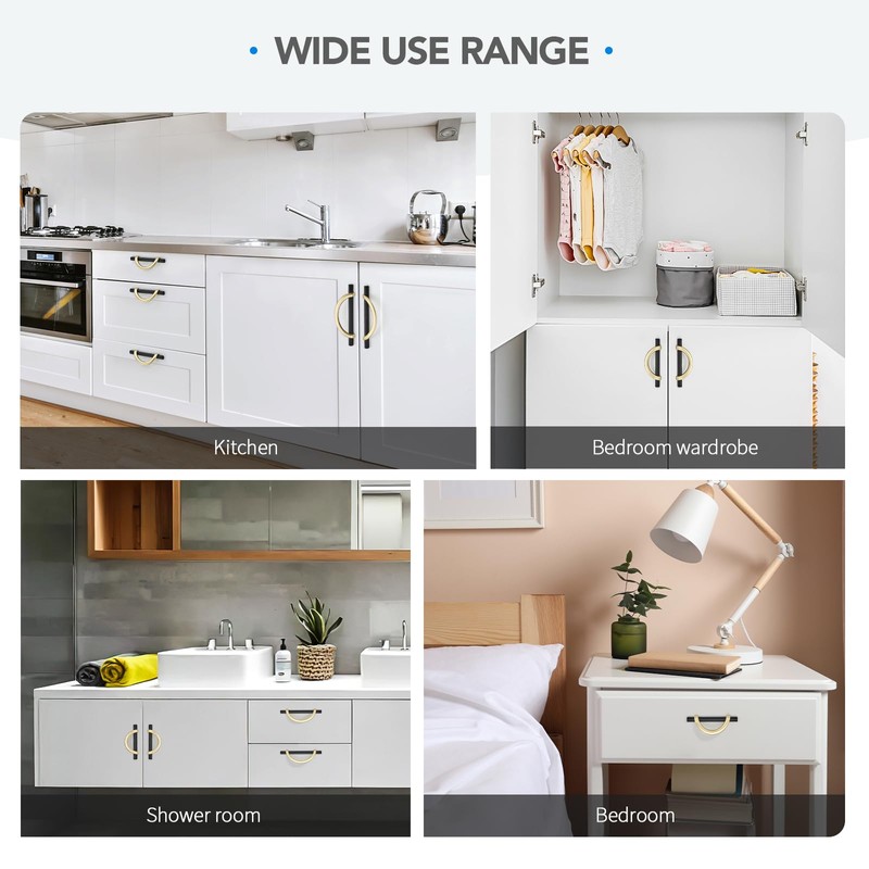 HOME EDIT Brushed Brass & Matte Black Cabinet Pulls, 5