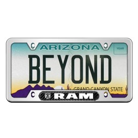 iPick Image for - RAM Real Carbon Fiber Nameplate Chrome Stainless Steel License Plate Frame