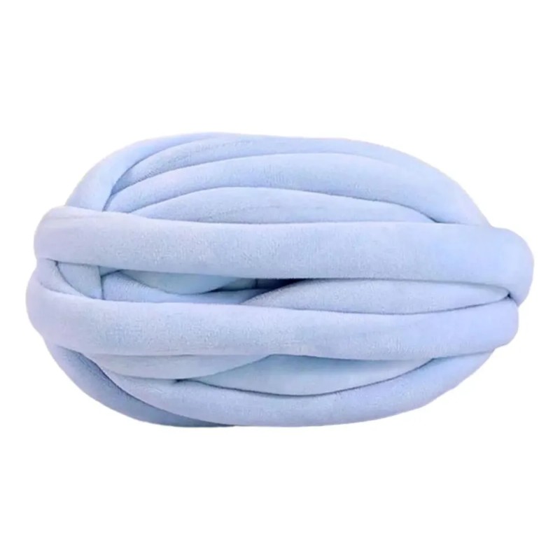 Hilo Grueso Y Voluminoso, Lavable A Mano, Hilo Azul Claro