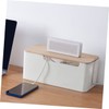 FELTECHELECTR Simple Install Cable Management Box Bamboo Cover Organize Power