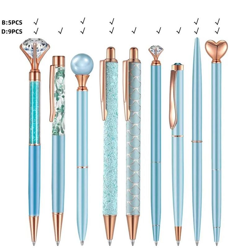 Glitter Ballpoint Pen Set, 1 Set Artificial Diamond Pen, Creative
