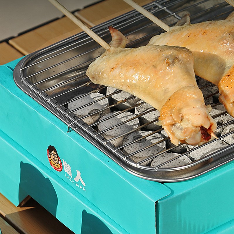 Charcoal Grill Single Use Compact Detachable Stainless Steel Portable Barbecue