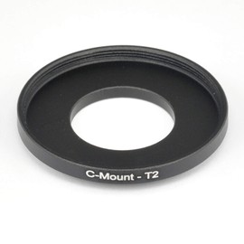 C Mount (25mm 0.75mm Thread Pitch) to T T2 (42mm 0.75mm Thread Pitch) C Mount-T2 mm Male to Female Coupling Ring Adapter for Microscope trinocular phototube