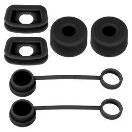 PATIKIL Silicone Spill Stopper for Straw Cup 1.0 40oz/ 30oz, Set of 6 Tumbler Accessories Including 2 Straw Cover Cap, 2 Square Spill Stopper and 2 Round Leak Stopper, Black