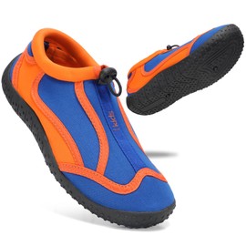 STQ KIDS Water Aqua Shoes Kids Boy Girl Beach Swim Quick Dry Non Slip Wetsuit Skin Toddler Wet Swimming Pool Sea Surf Children Lightweight Sport Fashion Casual Outdoor Royal Blue Orange 1 UK