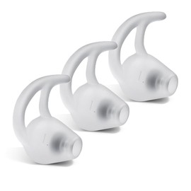 LIFE IS SIMPLE EARFLY Ear Insert for Sound Tube, Secure Hold and Highest Quality, Easy to Clean, Set of 3 Left in S, M, L, Transparent