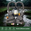 yiilead 10.6" Solar Elephant Garden Statue,Heart Elephant Lawn Decorations Outdoor,Unique