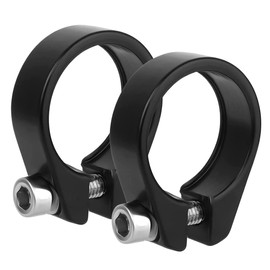 LEEQ Bicycle Seat Post Clamp - 2 Pieces Aluminium Alloy Bicycle Seat Post Clamp for Folding Bike Mountain Bike Road Bike Seat Post Clamp Holder in (31.8 mm)