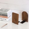 Brosisincorp Walnut Wood Book Ends, Heavy Duty Bookends for Shelves