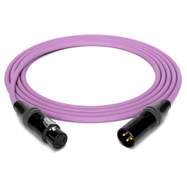 enoaudio Mogami 2534 Quad Professional Studio Cable Balanced Microphone | Neutrik Gold XLR Female - XLR Male | HiFi, Purple, 7.0 m