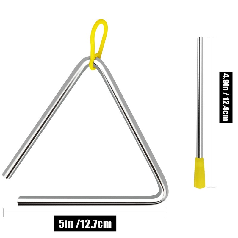 Set of 6 Triangle Instruments, Musical Instruments, Triangle, 5 Inch,