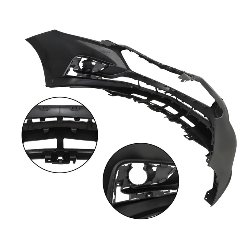 Thomletha Plastic Front Bumper Cover Primed without Parking Sensor Holes