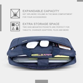 Voova Laptop Bag Case 15 15.6 16 Inch, Computer Sleeve Messenger Bag with Shoulder Strap Expandable Waterproof Business Briefcase for Men Women to Work Travel School, Fit 14-16 Inch Laptop, Blue