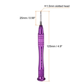 HARFINGTON 2pcs Precision Slotted Screwdriver 1.5x25mm Magnetic Flat Head Mini Pen Style Screw Driver with Non-slip Handle for Eyeglasses Watch Laptop Electronic, Purple