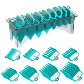 VGR 891 Professional Hair Clipper Attachment Comb Set，8 Pcs Hair Cutting Guide Combs with Limit Comb Rack for Most Hair Clippers，with Metal Clip，from 1/16 Inch to 3/4 Inch(1.5-19mm)