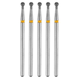 HARFINGTON 5pcs 325-400 Grits Diamond Grinding Bit 2.5mm Ball Head 2.35mm Shank 2.5mm Length Stone Sanding Drill Bits Rotary Tool for Ceramic Glass Nails Grinding Polishing