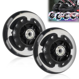 Luminous Scooter Wheels, Pack of 2 LED Scooter Wheels, 100 mm Scooter Replacement Wheels, Stunt Scooter Wheels, LED Light Wheels with ABEC, 9 Ball Bearings, Roller Wheels for All Types of Scooters