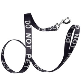Dogline Black - DO NOT PET Nylon Leash Printed with Reflective Letters for Small Medium and Large Dogs Do Not Pet ESA Training Working W 1" x L 4 ft