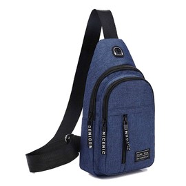 Aebecede - Mochilas tipo bandolera con hombro en el pecho, bolso ligero para viajes, correr, ciclismo para hombres, Azul