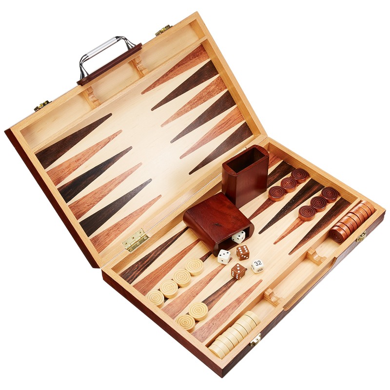 15" Burlwood Backgammon