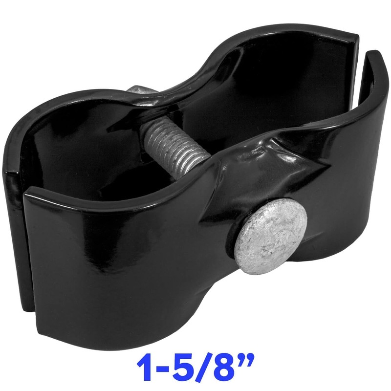 BLACK 1-5/8" X 1-5/8" Chain Link Panel (Kennel) Clamp -