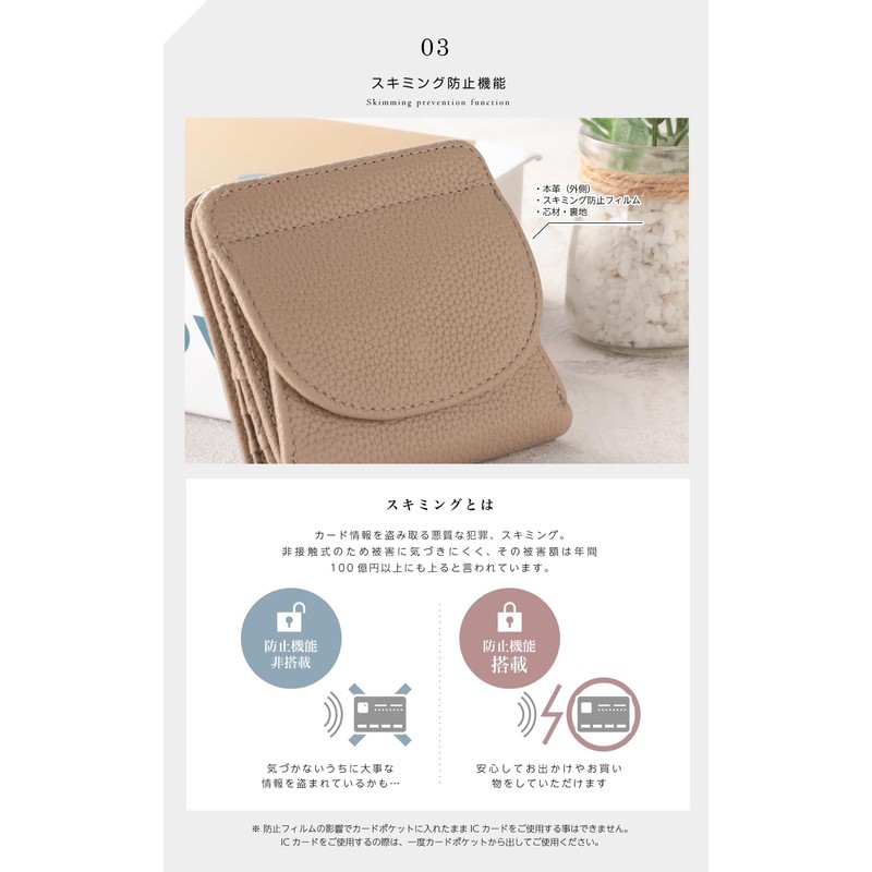 Little & More Women's Mini Wallet, Compact Wallet, Genuine Leather,