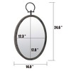 Stonebriar 24.6" x 14" Oval Bronze Metal Wall Mirror with