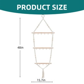 3 Tier Herb Drying Rack Hanging - Handcrafted Boho Flower Dryer Racks - Saving Space Holds 14 Bouquets - Herb Drying Rack for Spices Weed Flowers - Gift for Crafters