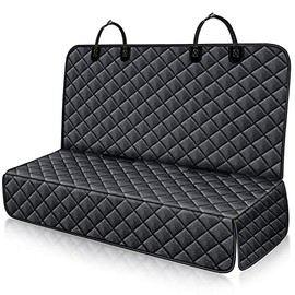 NESTROAD Bench Dog Car Seat Cover for Back Seat,Waterproof Dog Seat Covers,Heavy-Duty and Nonslip Backseat Protector Cover for Cars,Trucks & SUVs (Black,53"×48")