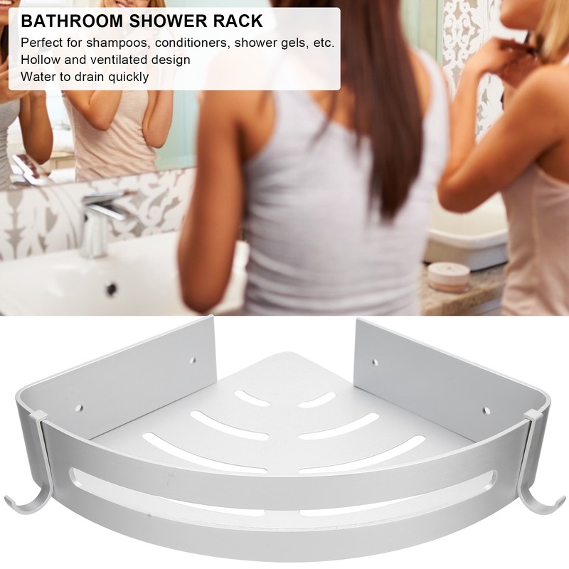 Wall Storage Rack Aluminum Corner Shower Caddies Wall Mounted Bathroom