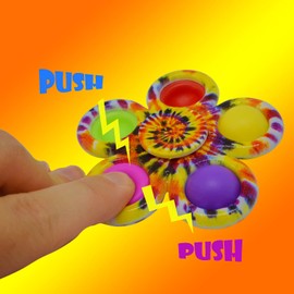 Stress Relief Hand Spinner Push Pop Bubble Fidget Toy (Yellow)