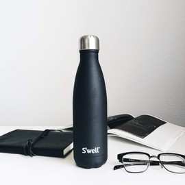 S’well Stainless Steel 17oz Water Bottle, Onyx Black, Triple-Layer Vacuum Insulated for 36 Hours Cold, 18 Hours Hot, BPA-Free, Durable and Portable