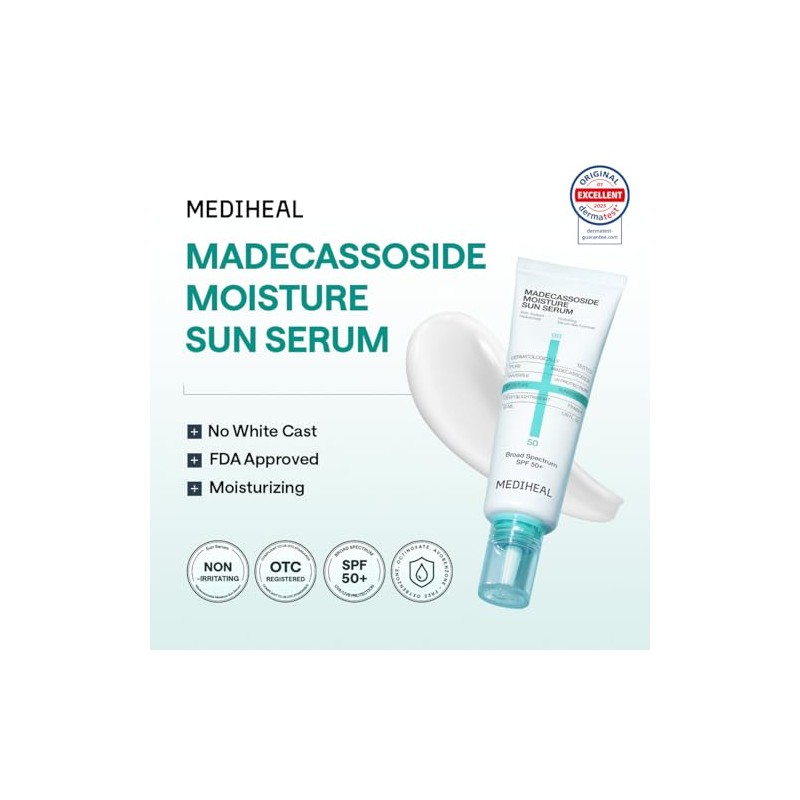 MEDIHEAL Madecassoside Moisture Sun Serum SPF 50+, protector solar coreano